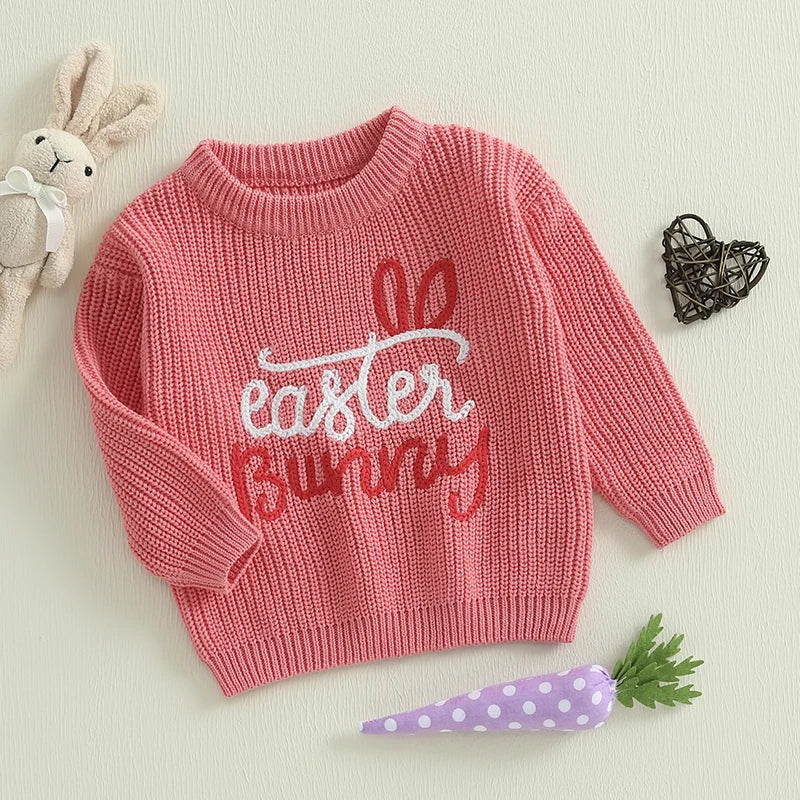 Guangdong Kids Easter Bunny Ears Knit Unisex Sweater
