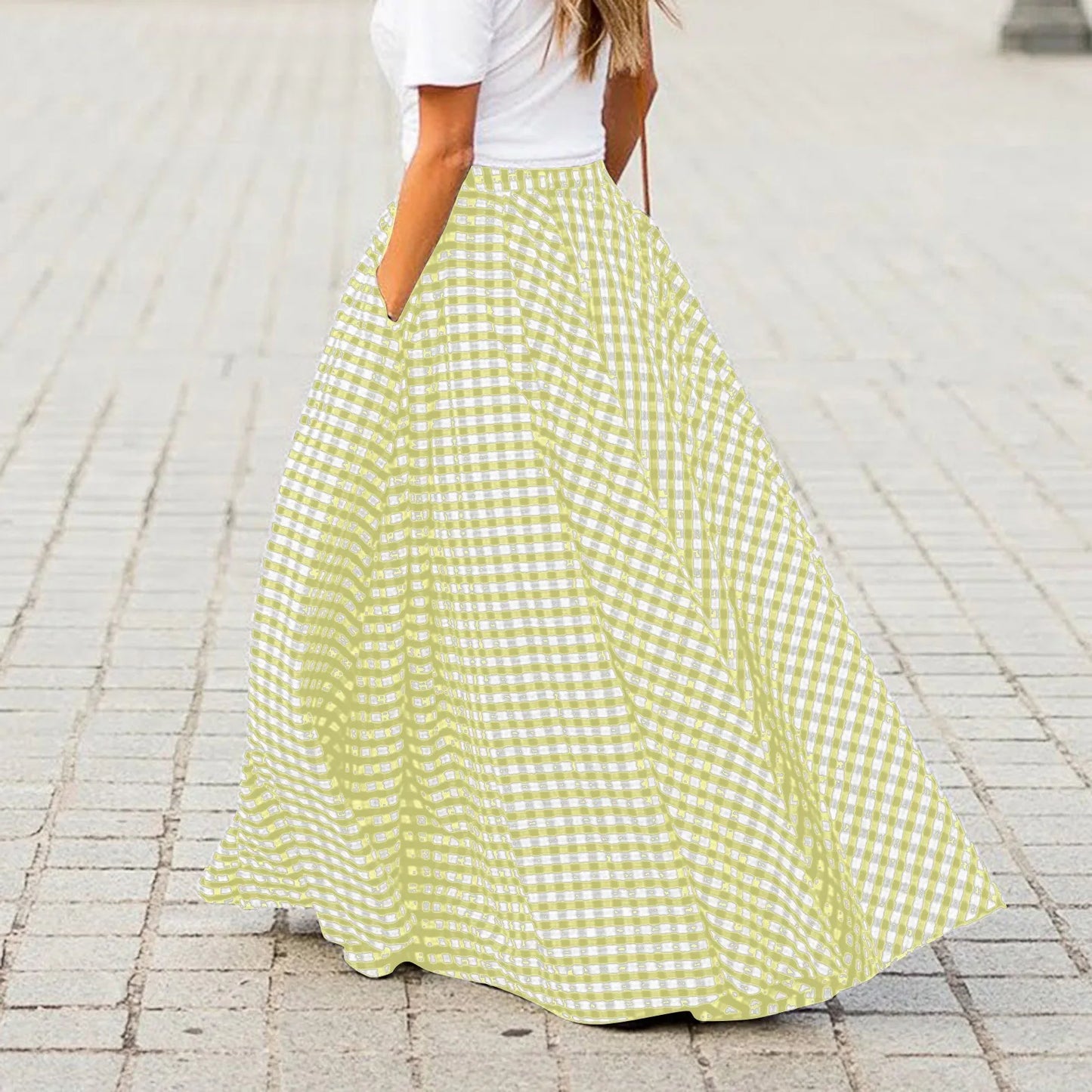 Craft Of Weaving Plaid Swing Skirt With Draped Silhouette