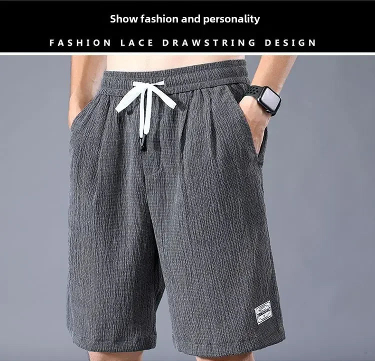 Mens Ice Silk Casual Shorts Loose Fit Summer Style Everyday