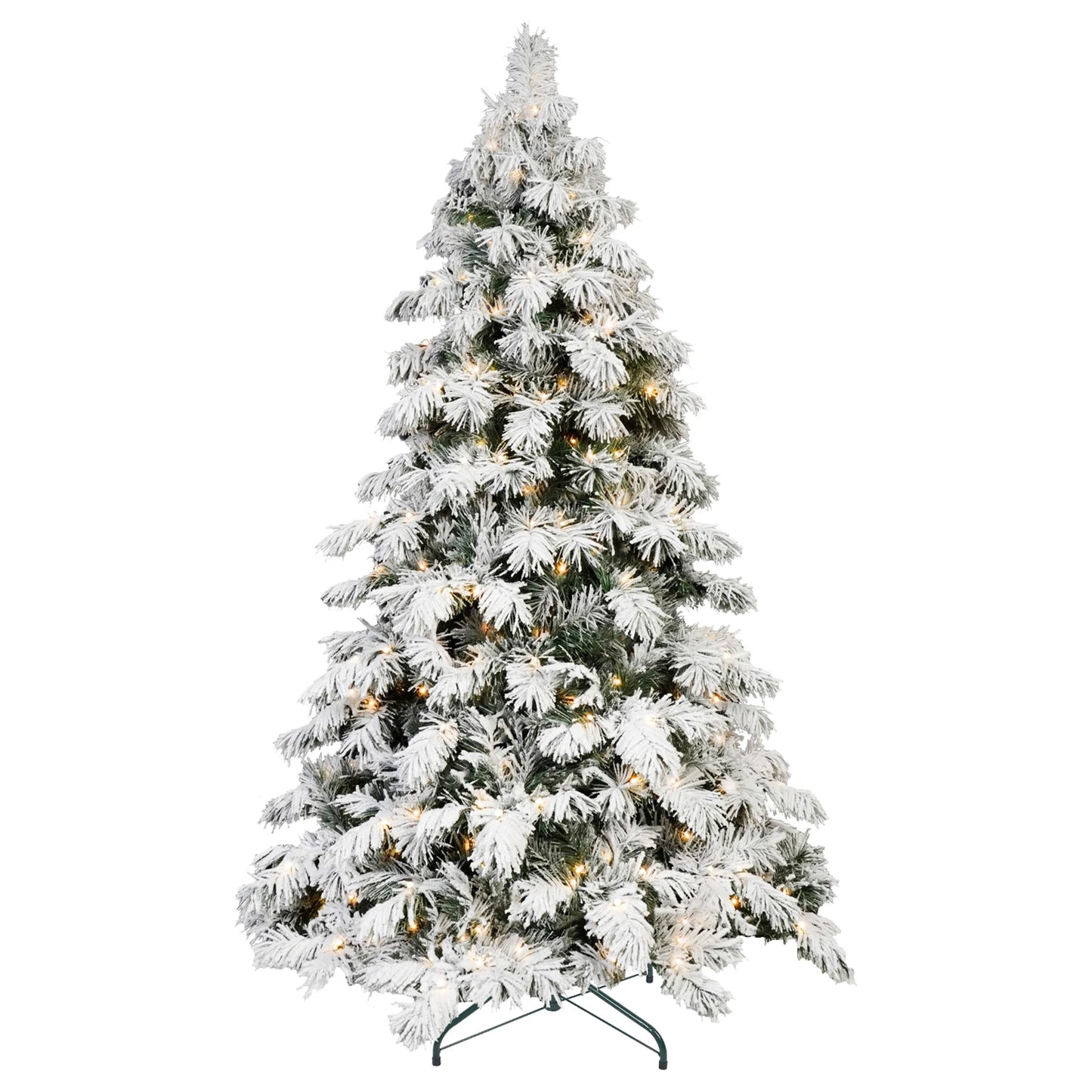 Electronic Artificial Flocking Christmas Tree With Ball Lights