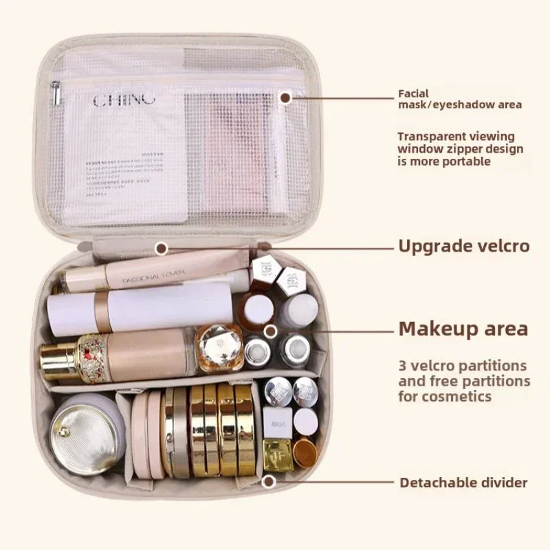 Dawndesslo Cosmetic Bag Womens Portable Makeup Organizer Large Capacity