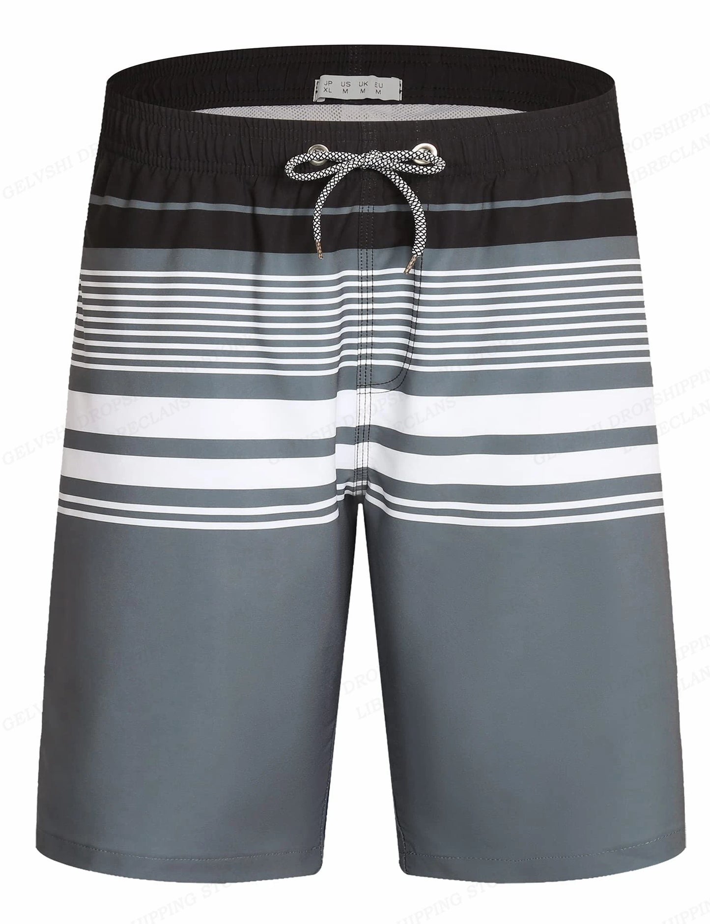Striped Beach Shorts Men Board Shorts Swimwear Trunks