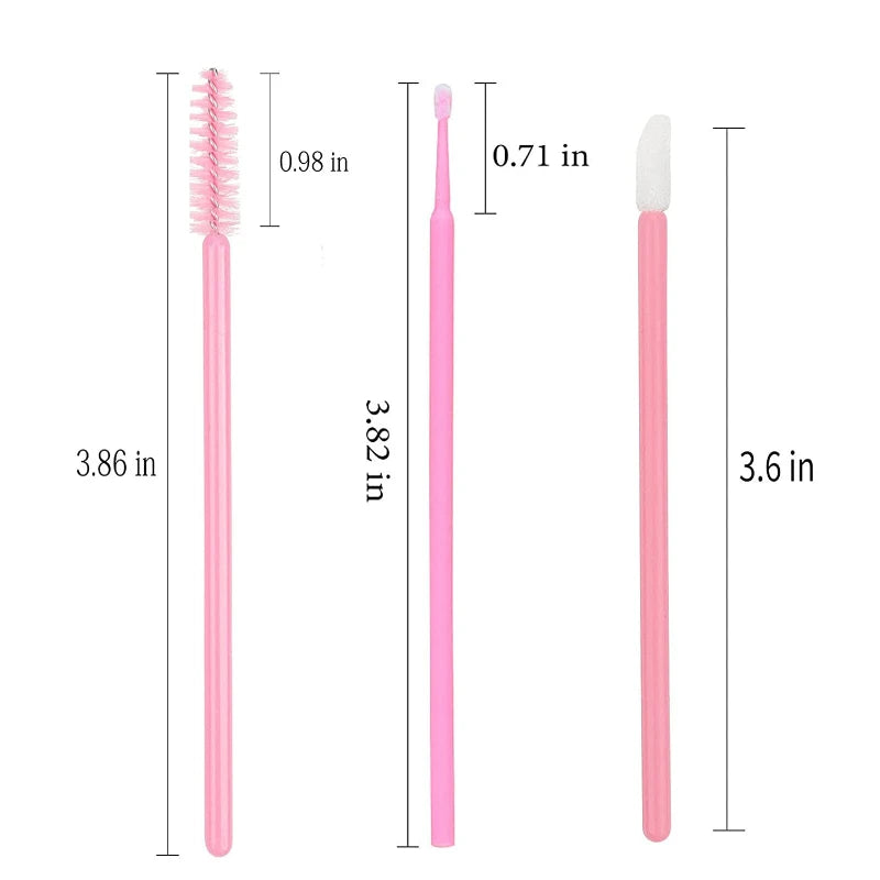 CNKESS 200Pcs Disposable Brush Set For Eyelashes And Eyebrows