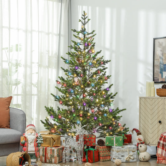 Color Artificial Sparse Cedar Christmas Tree With LED Lights