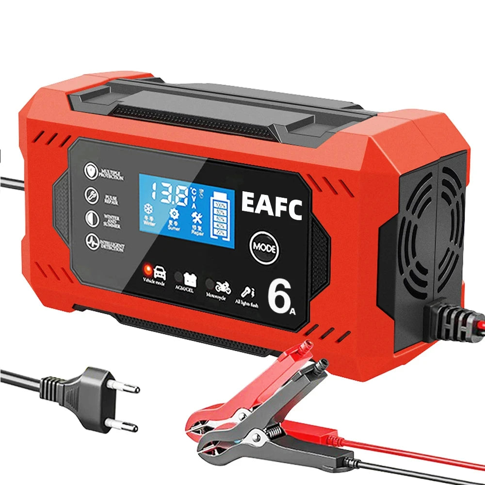 EAFCH Car Battery Charger 12V 6A Dual Mode Lead Acid