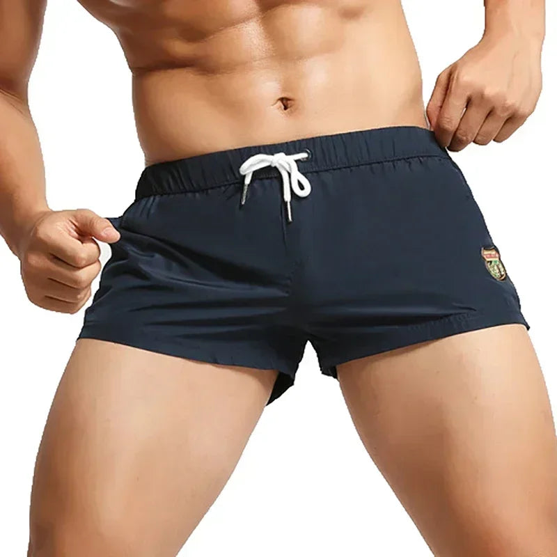 Men Casual Shorts With Pockets Mesh Boxer For Summer Gym