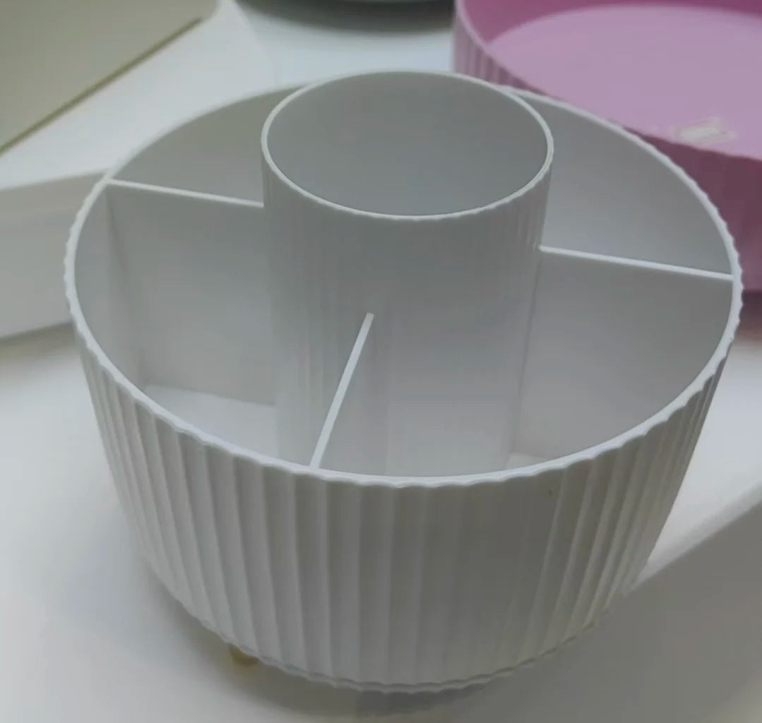 Brush Rotating Makeup Organizer With Five Compartments For Cosmetics