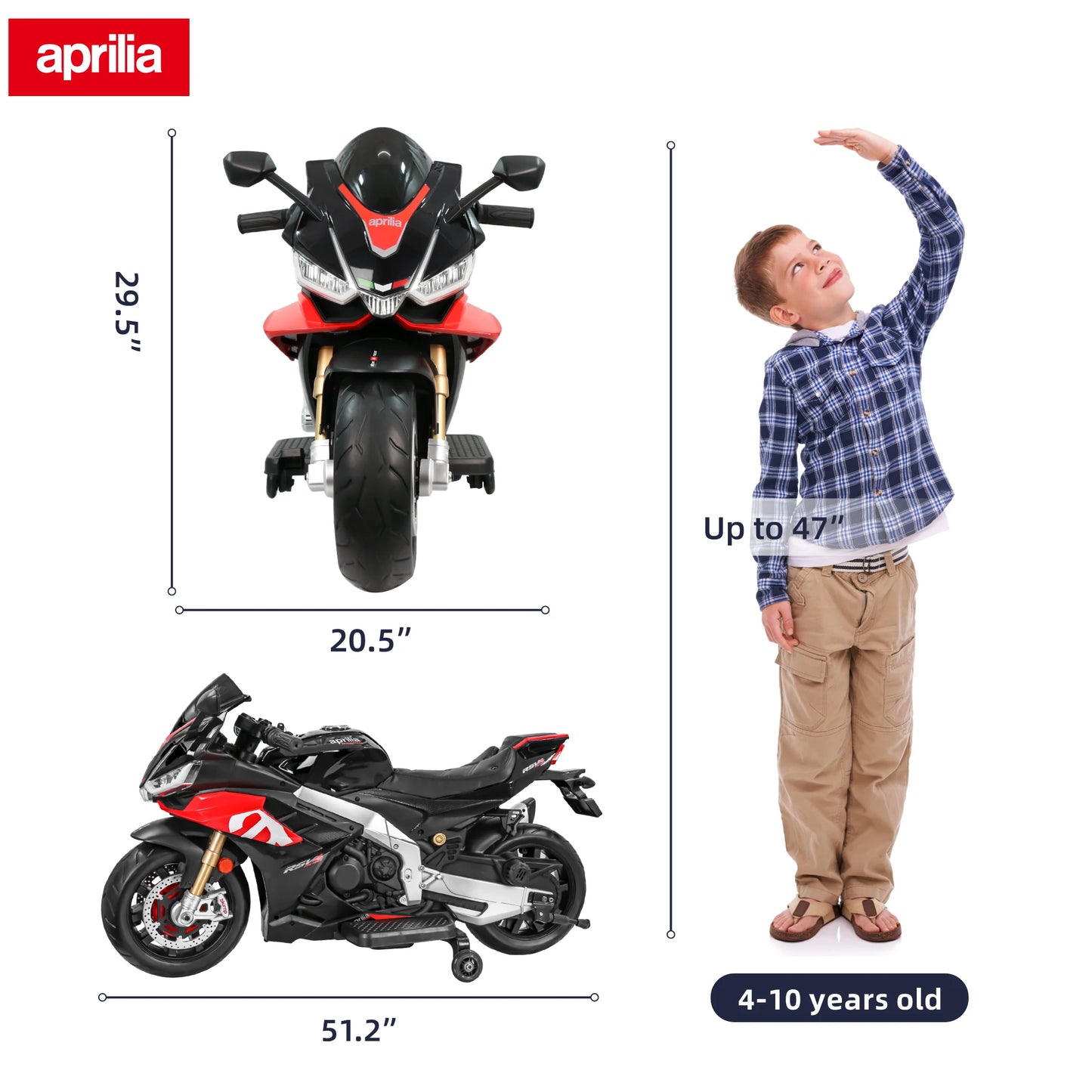 Aprilia Licensed 24V Kids Electric Motorcycle Ride On Toy