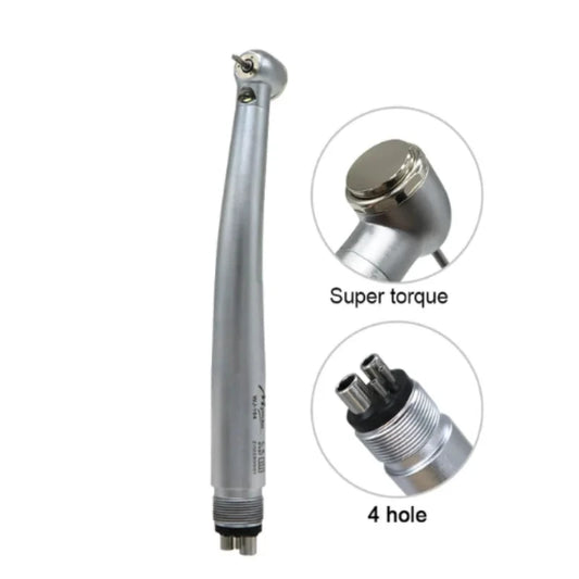4Pcs/Kit LED High Speed Dental Handpiece Low Speed Kits With Lights E-generator Push Button 3 Water Spray 2/4 Holes