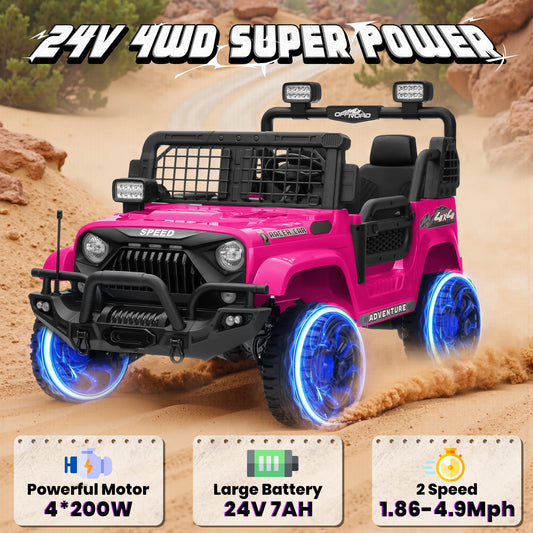 Features 24V 4WD Kids Electric UTV With Remote Control