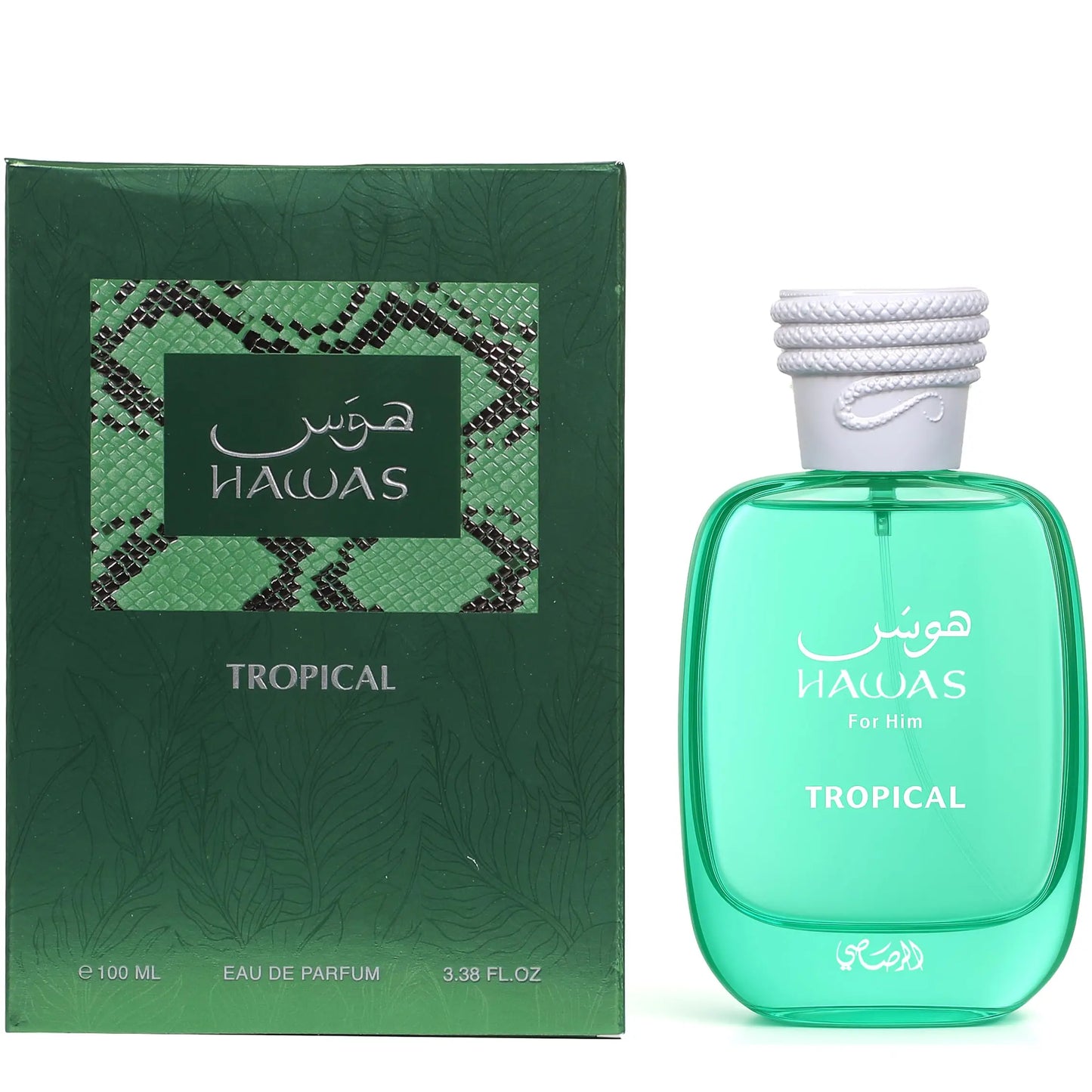 RASASI Hawas Tropical Eau De Parfum Spray Long-Lasting Scent Pour Homme Spray Original Arabic Perfume Marine Aromatic Notes