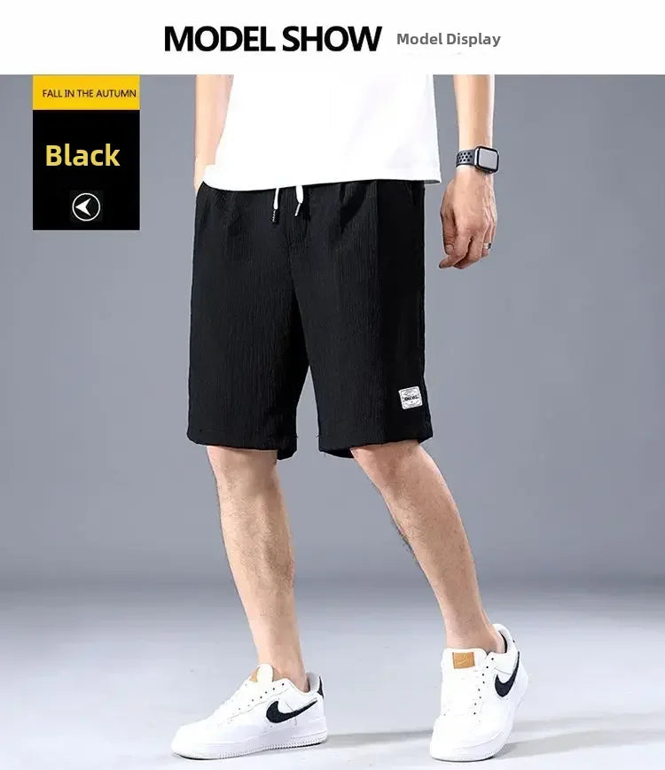 Mens Ice Silk Casual Shorts Loose Fit Summer Style Everyday