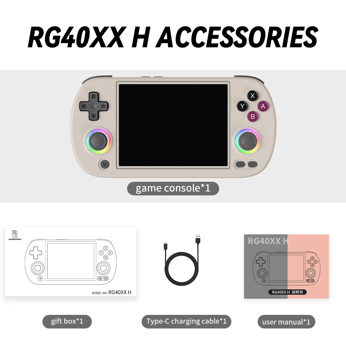 Anbernic RG40XX H Retro Handheld Game Console IPS Screen