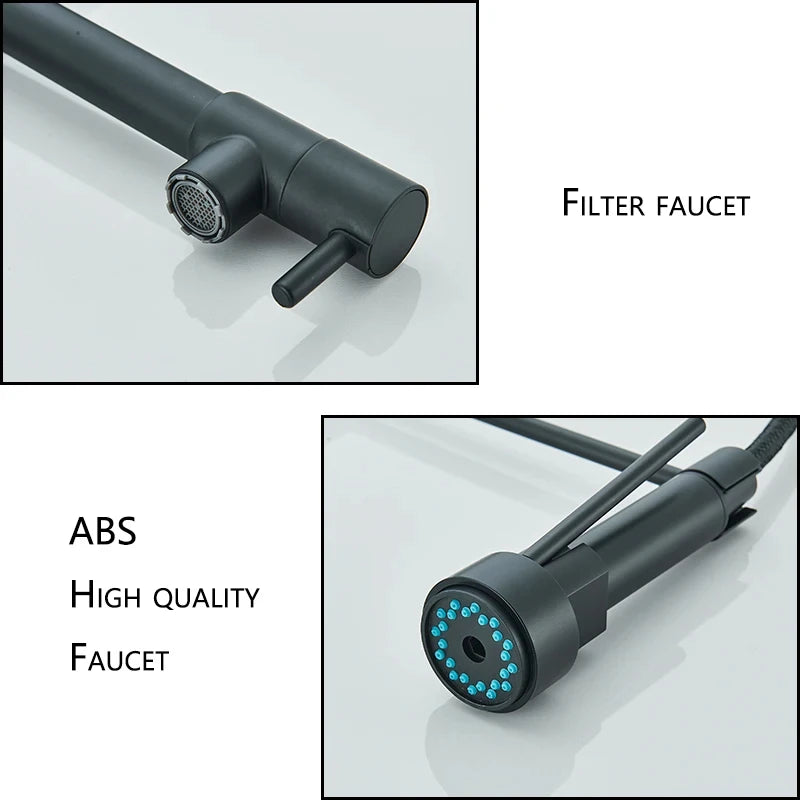 Wanmivezlo Pull-Down Kitchen Faucet Deck Mounted Hot Cold Water Mixer