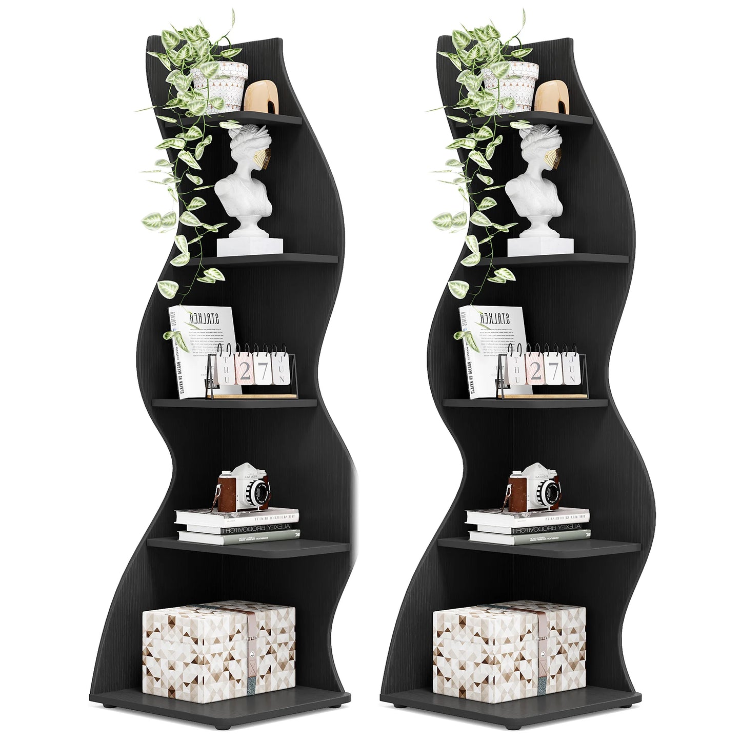 Tribesigns Corner Shelf 5-Tier Wall Bookcase Storage Rack