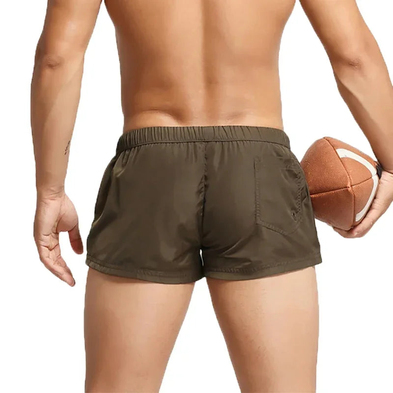 Men Casual Shorts With Pockets Mesh Boxer For Summer Gym