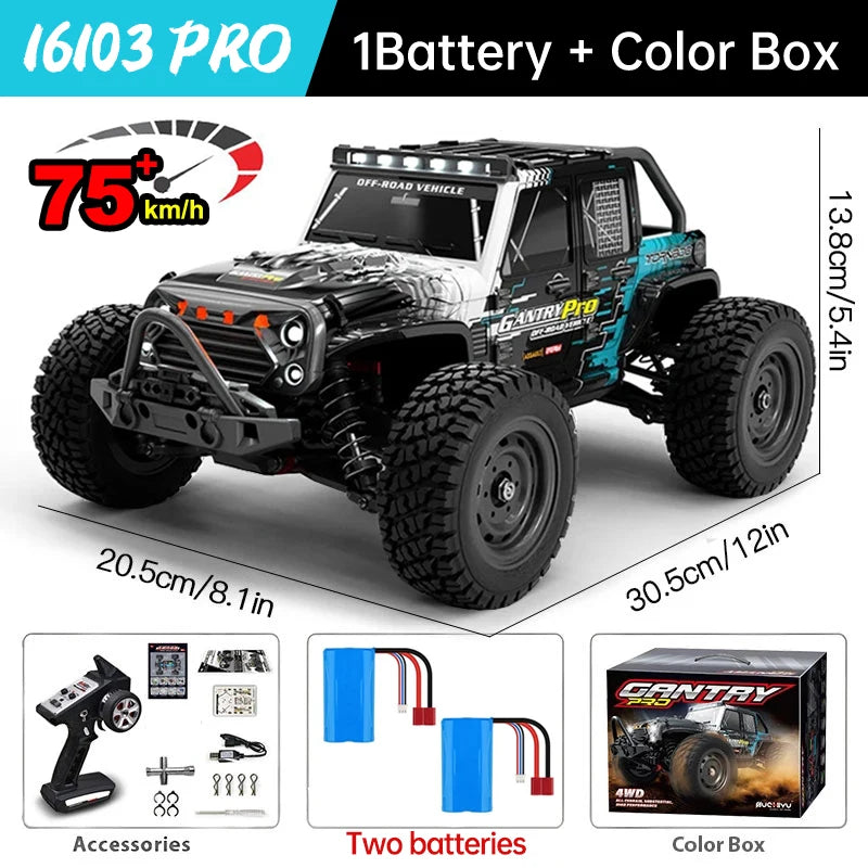 WLtoys Pro 4WD RC Car With LED Lights Remote Control