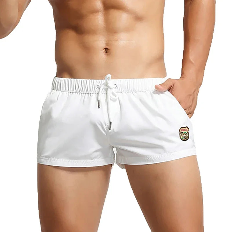 Men Casual Shorts With Pockets Mesh Boxer For Summer Gym