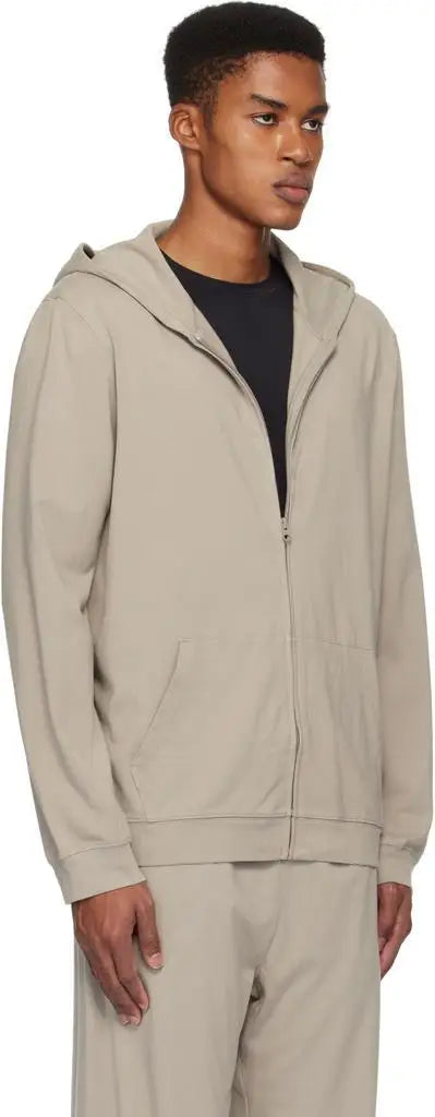 Skims Gray Jersey Lounge Zip Up Hoodie Cotton Everyday