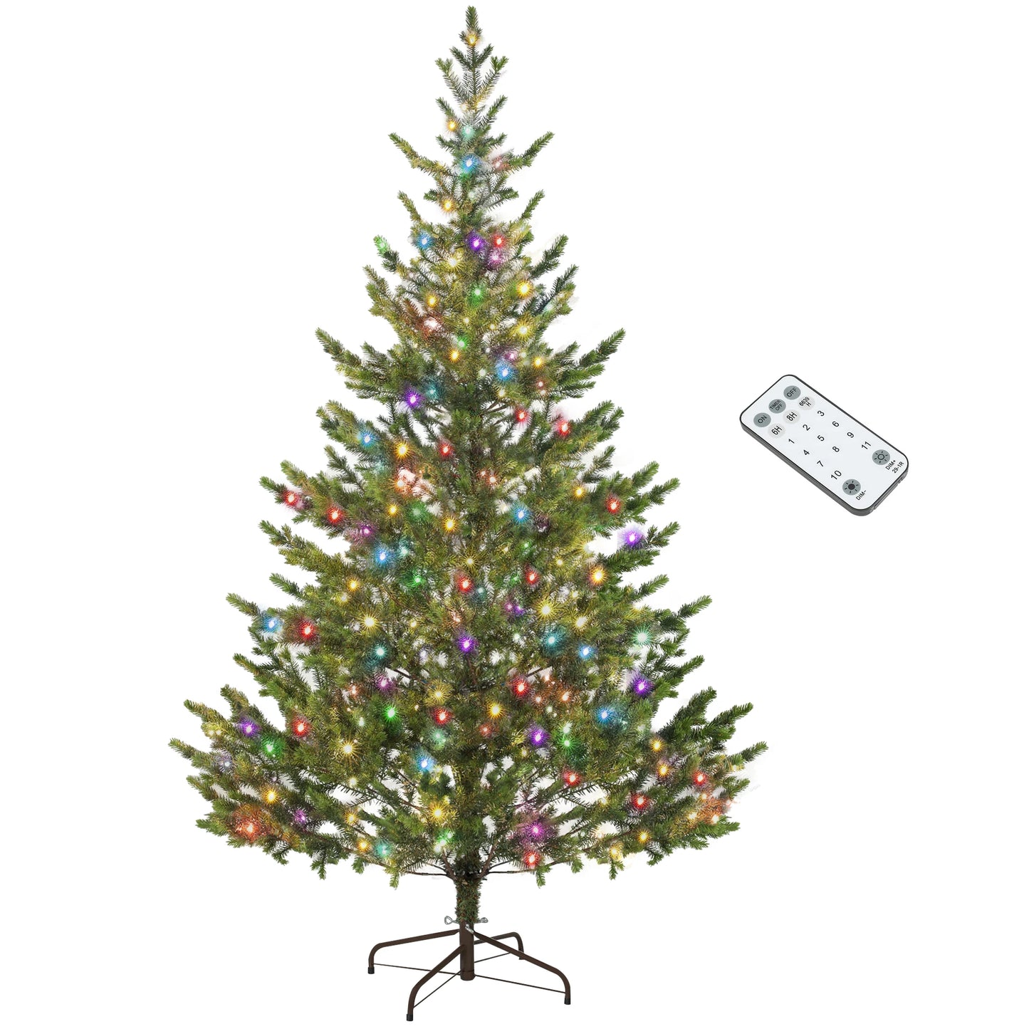 Color Artificial Sparse Cedar Christmas Tree With LED Lights