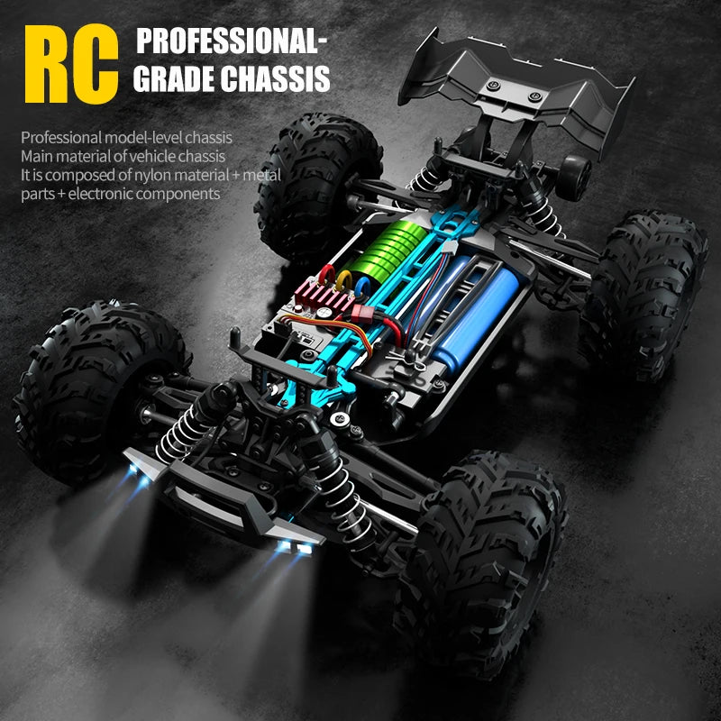 WLtoys Pro 4WD RC Car With LED Lights Remote Control