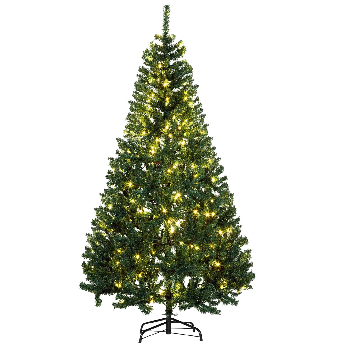 6' Prelit Christmas Tree Artificial Xmas Tree Metal Stand Green