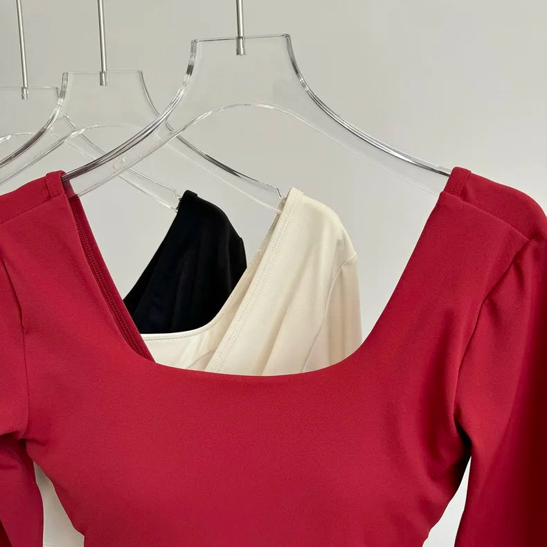 Pula Seamless Yoga Top Crossed Back Long Sleeve Breathable