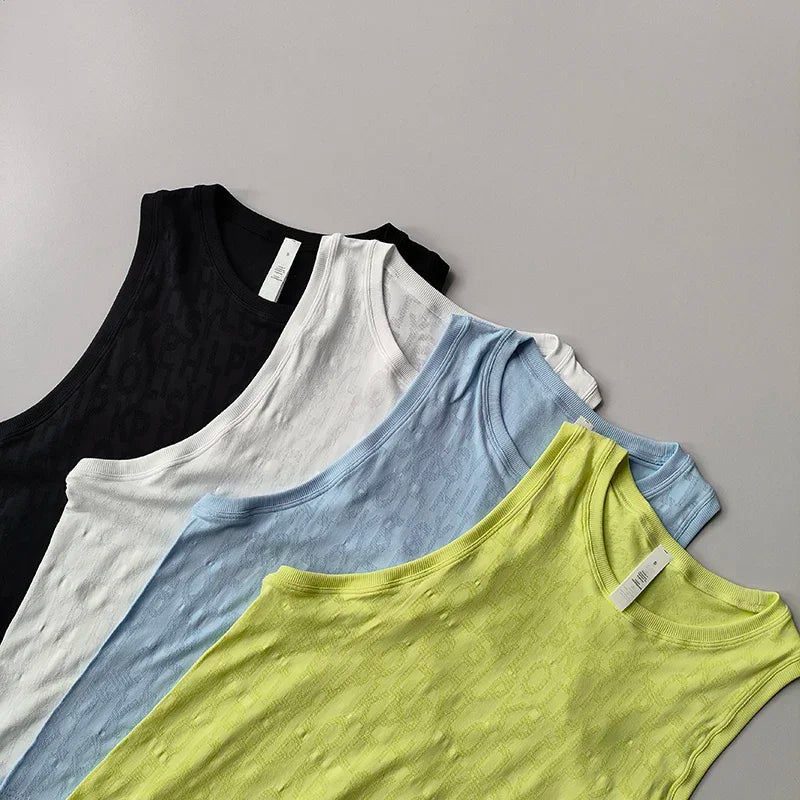 Womens Sleeveless Pilates Top Quick Dry Yoga Shirt For Fitness