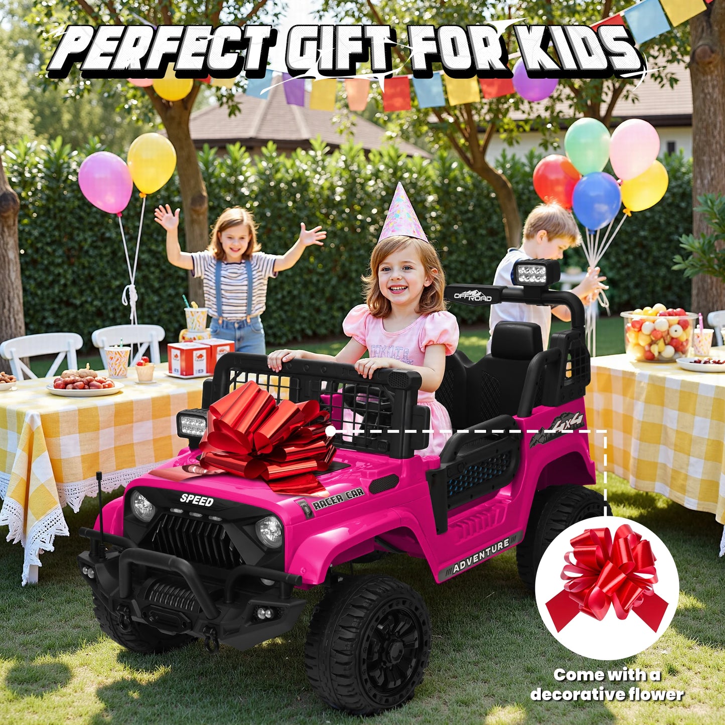 Features 24V 4WD Kids Electric UTV With Remote Control