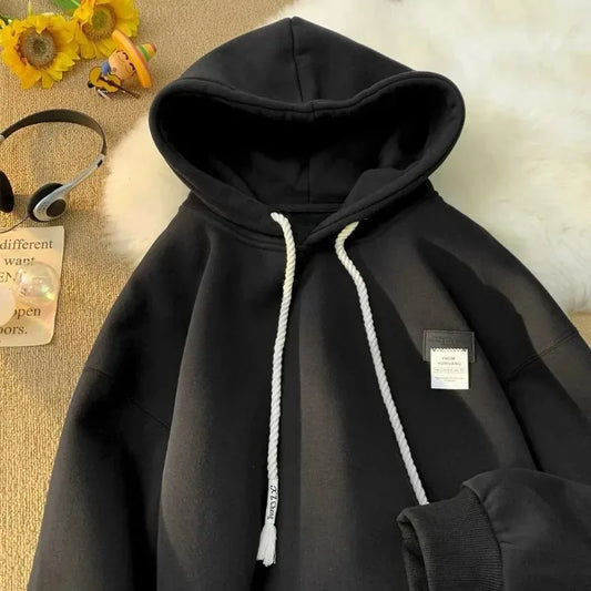 Men Oversize Hoodie Anime Crayon Shinchan Print Long Sleeve