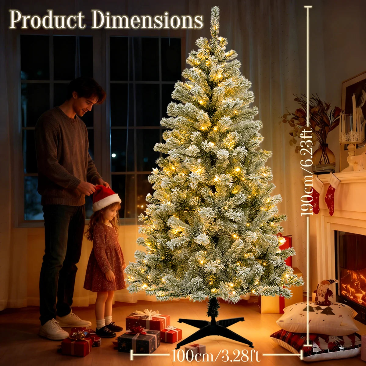 180/190cm Pre-Lit Artificial Christmas Tree Christmas Decorations Party Home Decor 200 LED Light White Green 460 Branch Tips