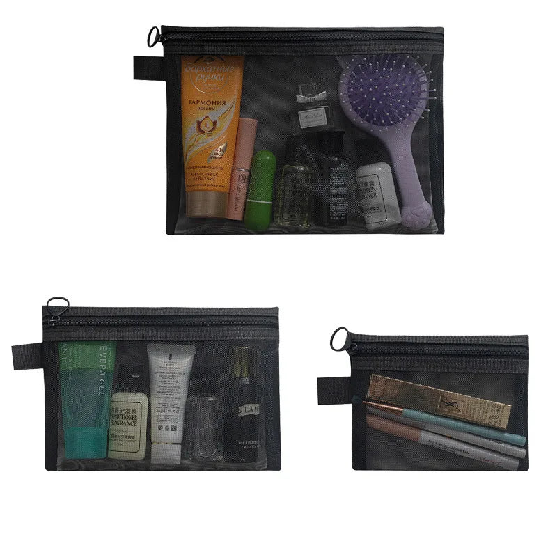 CN Mesh Cosmetic Bag Travel Organizer For Women