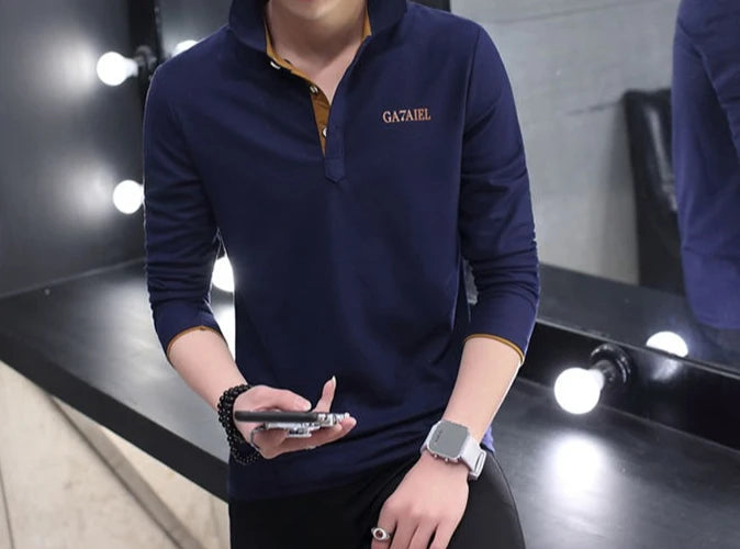 Shangkaka Men's Polo Shirt Slim Fit Casual Tee