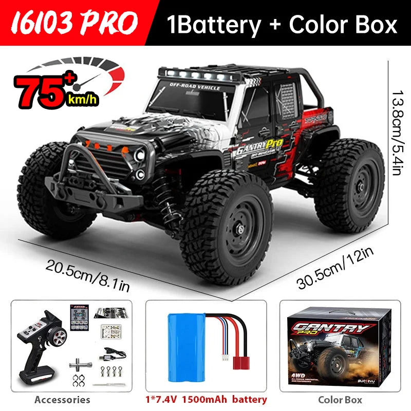 WLtoys Pro 4WD RC Car With LED Lights Remote Control