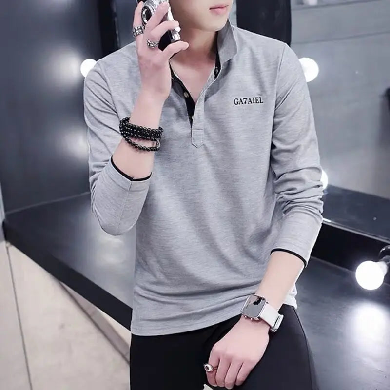 Shangkaka Men's Polo Shirt Slim Fit Casual Tee