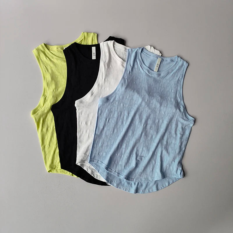 Sleeveless Pilates Sports Blouse For Women Quick Dry Yoga Top