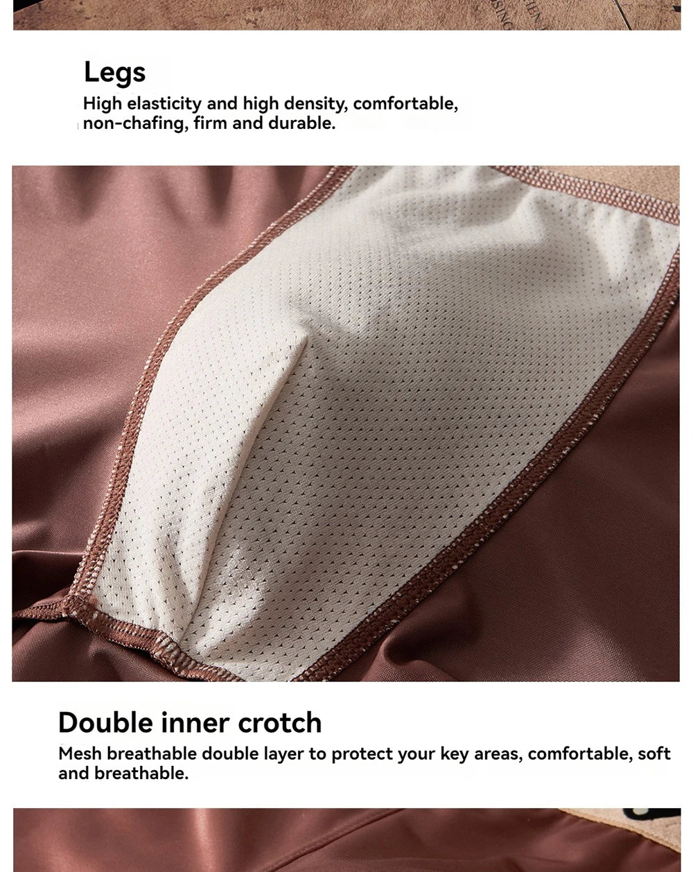 Briefs and Boxers Silk Ice Satin Men's Boxer Briefs Breathable