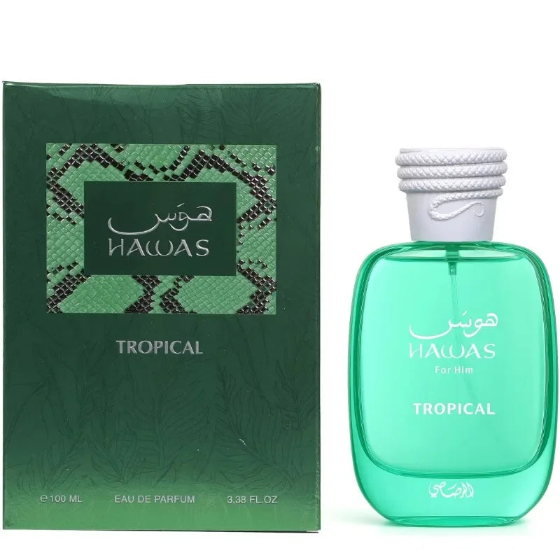 RASASI Hawas Tropical Eau De Parfum Spray Long-Lasting Scent Pour Homme Spray Original Arabic Perfume Marine Aromatic Notes
