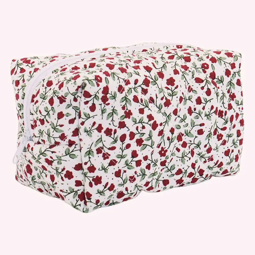 Shunmaii Floral Cosmetic Organizer Pouch Portable Makeup Bag