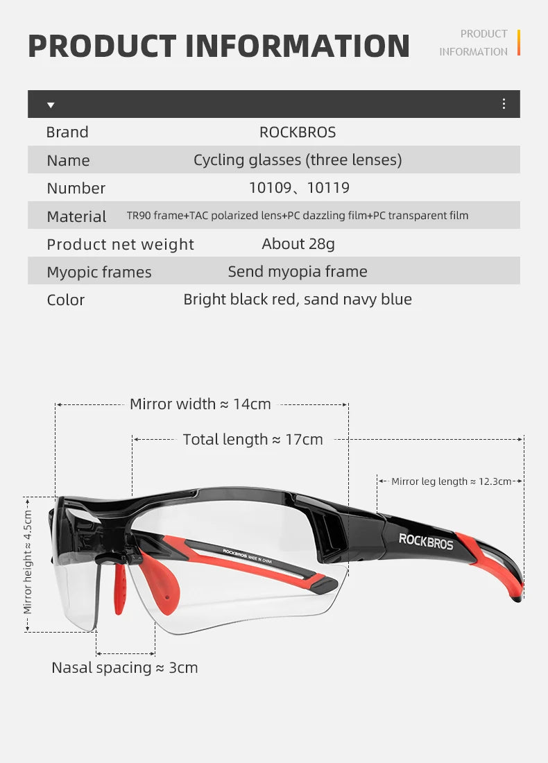 ROCKBROS Polarized Cycling Glasses Unisex