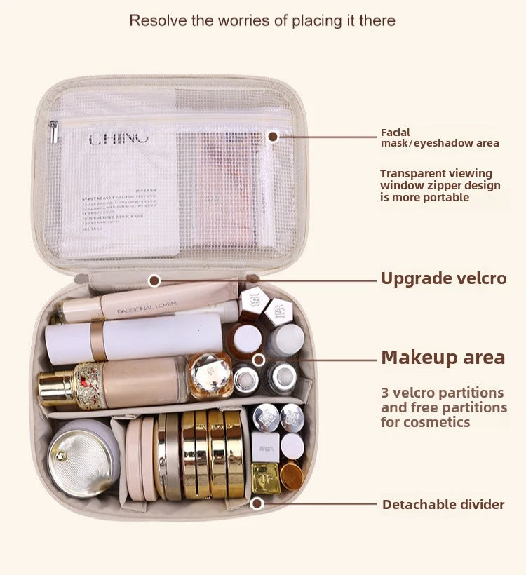 Dawndesslo Cosmetic Bag Womens Portable Makeup Organizer Large Capacity