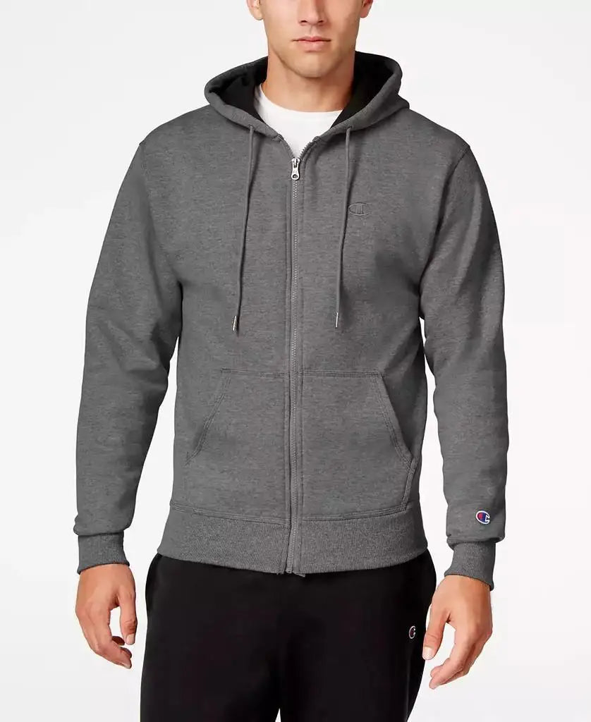 Champion Mens Powerblend Fleece Zip Hoodie Classic Fit