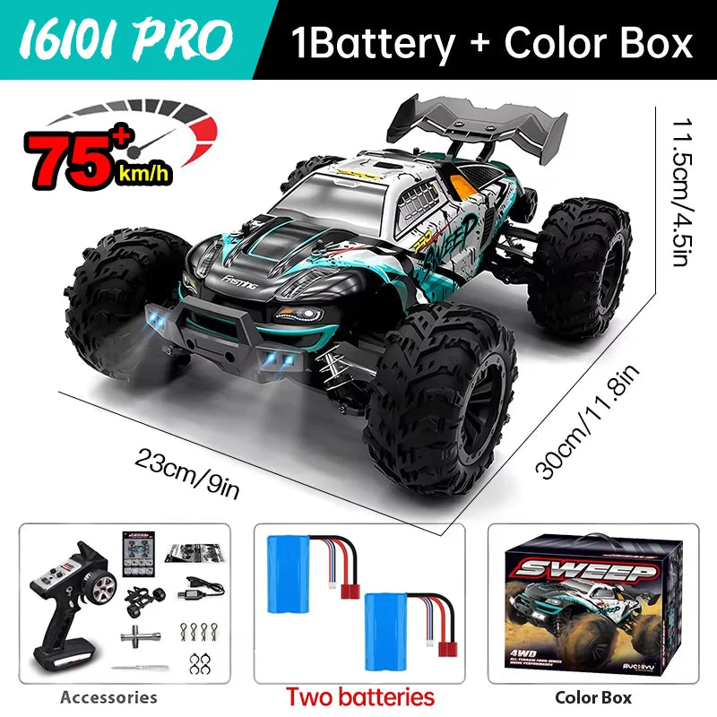 WLtoys Pro 4WD RC Car With LED Lights Remote Control