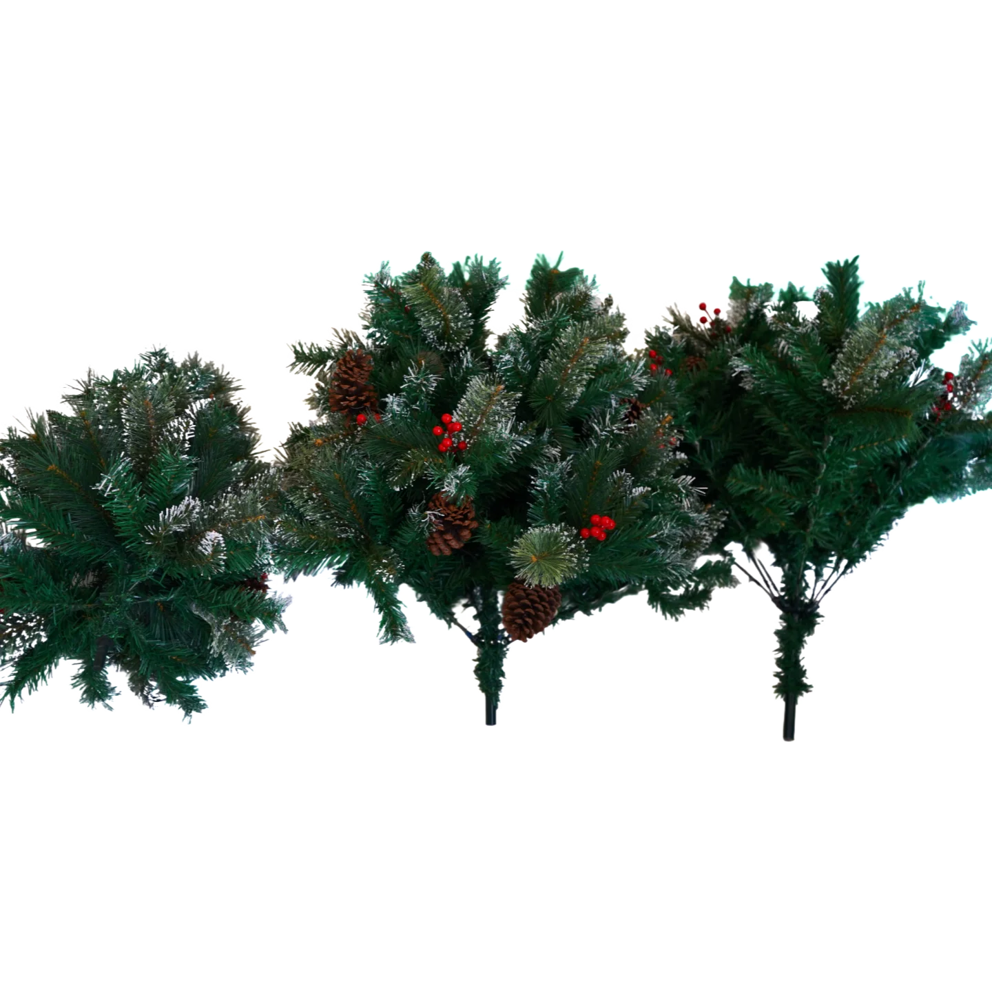 DIAMR Pre-Lit Artificial Spruce Christmas Tree With Pinecones And Berries