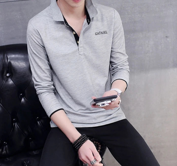 Shangkaka Men's Polo Shirt Slim Fit Casual Tee