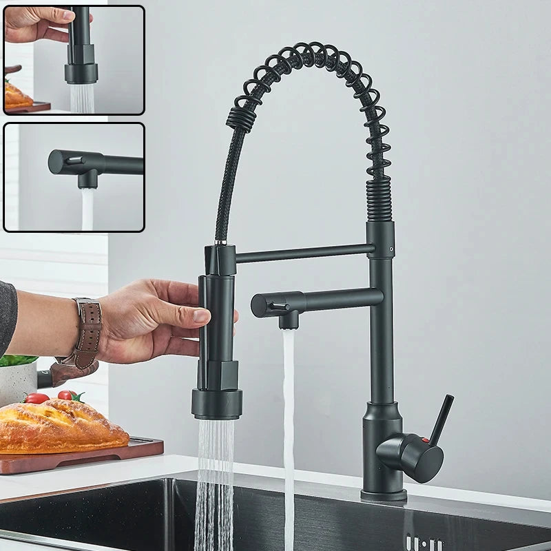 Wanmivezlo Pull-Down Kitchen Faucet Deck Mounted Hot Cold Water Mixer