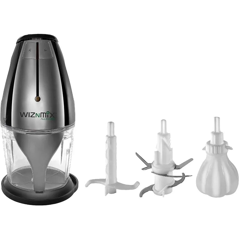 Salton WizNMix All-in-One Food Processor, Chopper & Blender for Mixing, Purees, Whipping, 750 ml Capacity, Black (FP2102BK)