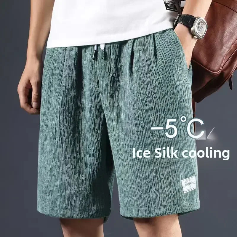 Mens Ice Silk Casual Shorts Loose Fit Summer Style Everyday