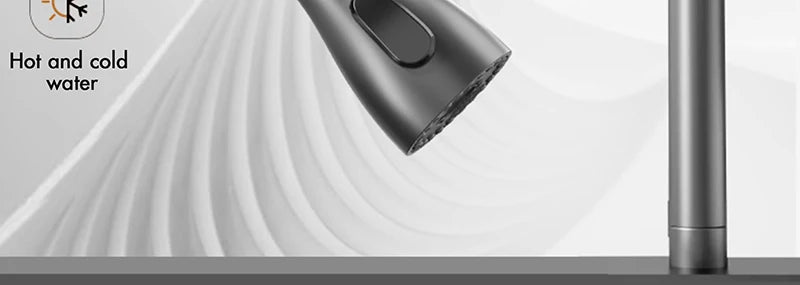 MYQualife 304 Stainless Waterfall Kitchen Sink Faucet With Digital Display