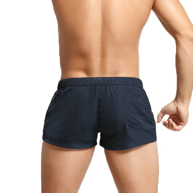 Men Casual Shorts With Pockets Mesh Boxer For Summer Gym